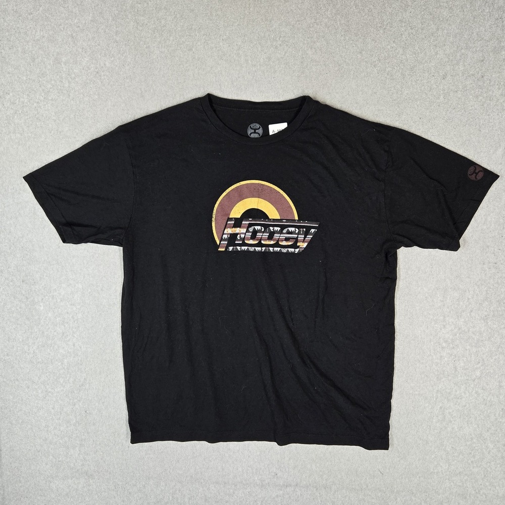 Hooey Brands Men Shirt XXL Black Graphic Logo Short Sleeve